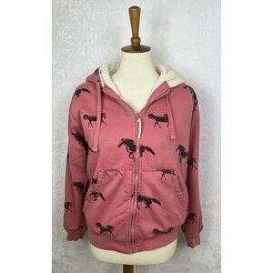 C.E. Schmidt Workwear Women's Jacket Sherpa Lined Full Zip Horses Size M 10-12